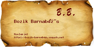 Bozik Barnabás névjegykártya